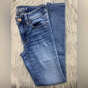 American Eagle Skinny Jeans Light Blue Super Stretch Size 0